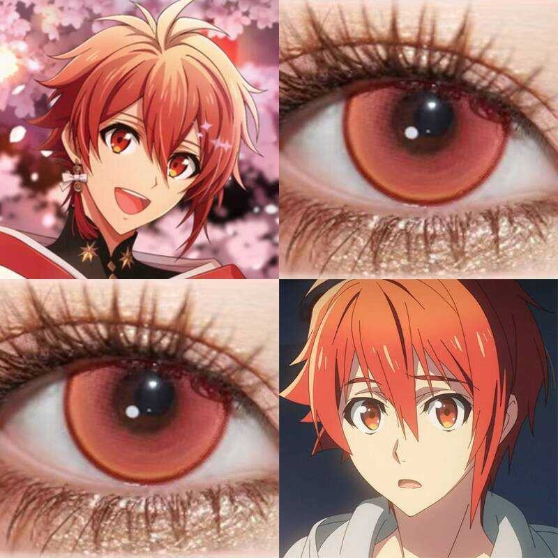 Nanase Lu cos Cosing คอนแทคเลนส์ Idol Star Wish idolishi7 Tangerine Phantom คอนแทคเลนส์สีแดงการ์ตูนแ