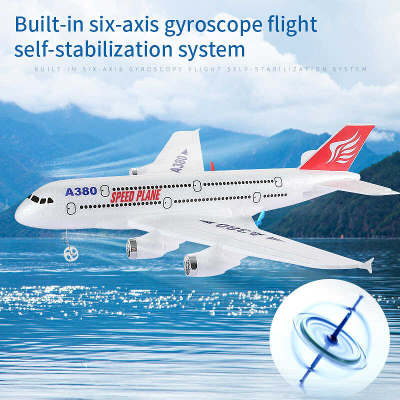 ➧ ร้อนไจโรเครื่องบินแอร์บัส A380 RC เครื่องบินโฟมของ