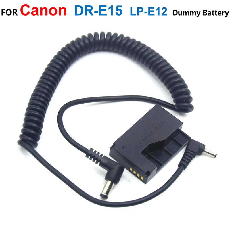 DR-E15 e DC Coupler LP-E12 Dummy Battery With 3011 To 5521 Male Spring Cable For Canon EOS-100D K