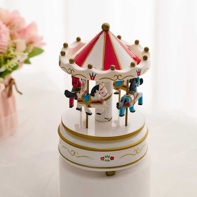 ❥ Exquisite 【Cc】☁✣ Decoration Carousel Music Baby Bedroom Desk Accessories Merry-Go-Round Mini