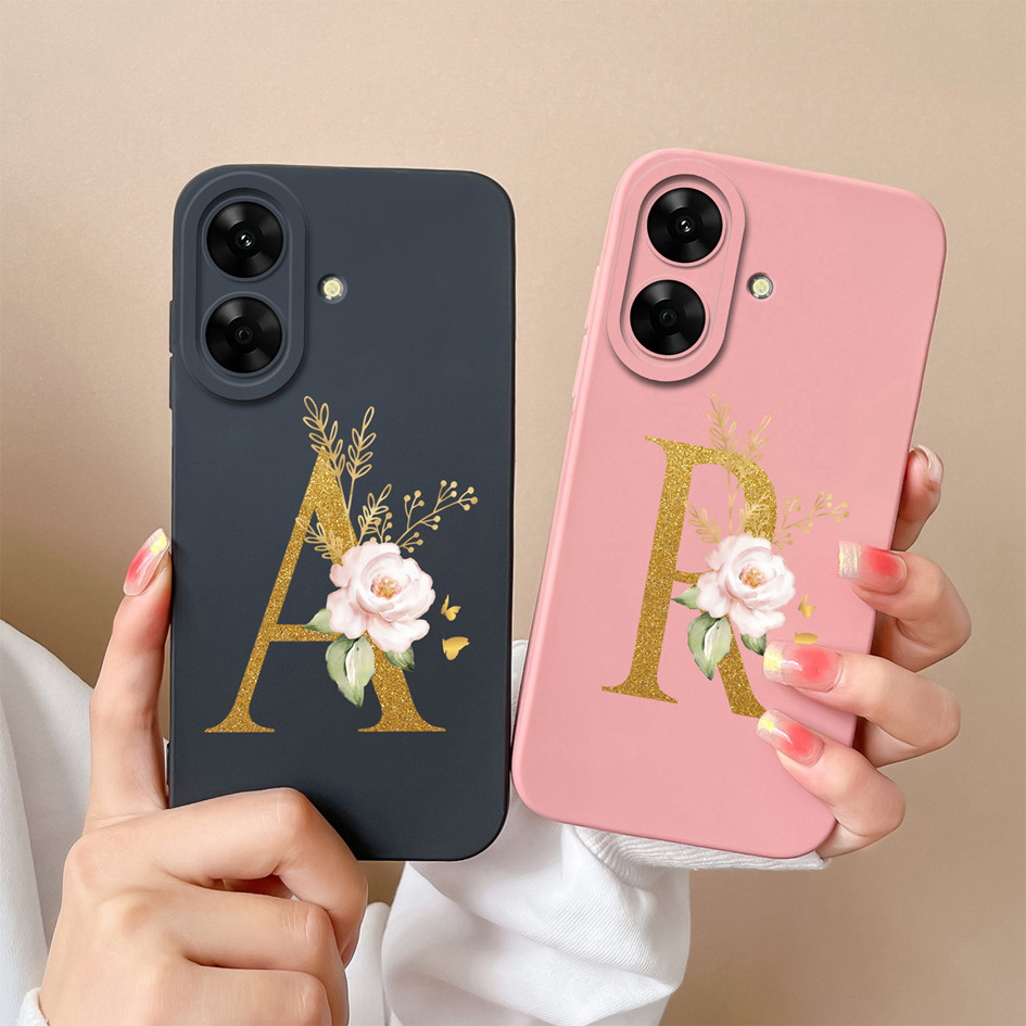 ปลอกสําหรับrealmeหมายเหตุ60 60X Narzo N61เคสโทรศัพท์คุณภาพสูงซิลิโคนอ่อนนุ่มสวยคู่จดหมายปกหลังสําหรับRealmeNote60 Narzo N 61 Capaกันชน