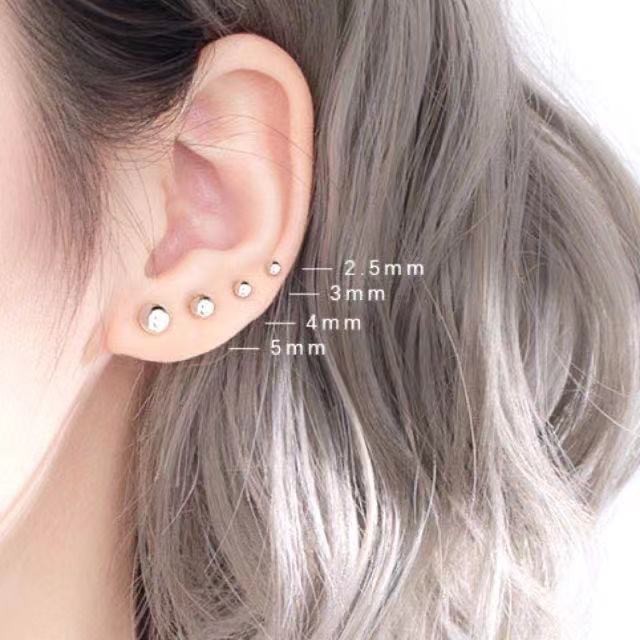 ,,pong sliver ต่างหูเงินแท้ 92.5% ต่างหูเงินเม็ดบอล Silver925 ตุ้มหูเงินแท้ ต่างหูเงิน ต่างหูมิน