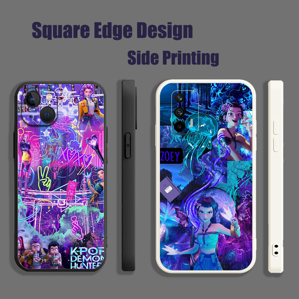 สําหรับRealme C11 C12 C15 5i 5s C21Y 6i kpop demon hunters ZoeyจากKdh FXP11 เคสโทรศัพท์สแควร์ขอบ