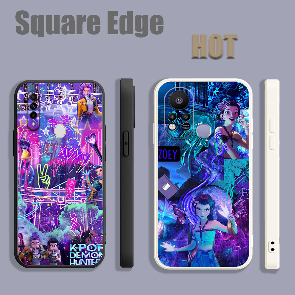 ปลอกสําหรับ OPPO A55 A74 4G A17 A17K kpop นักล่าปีศาจ Zoey จาก kdh FXP11 เคสโทรศัพท์ขอบสี่เหลี่ยม