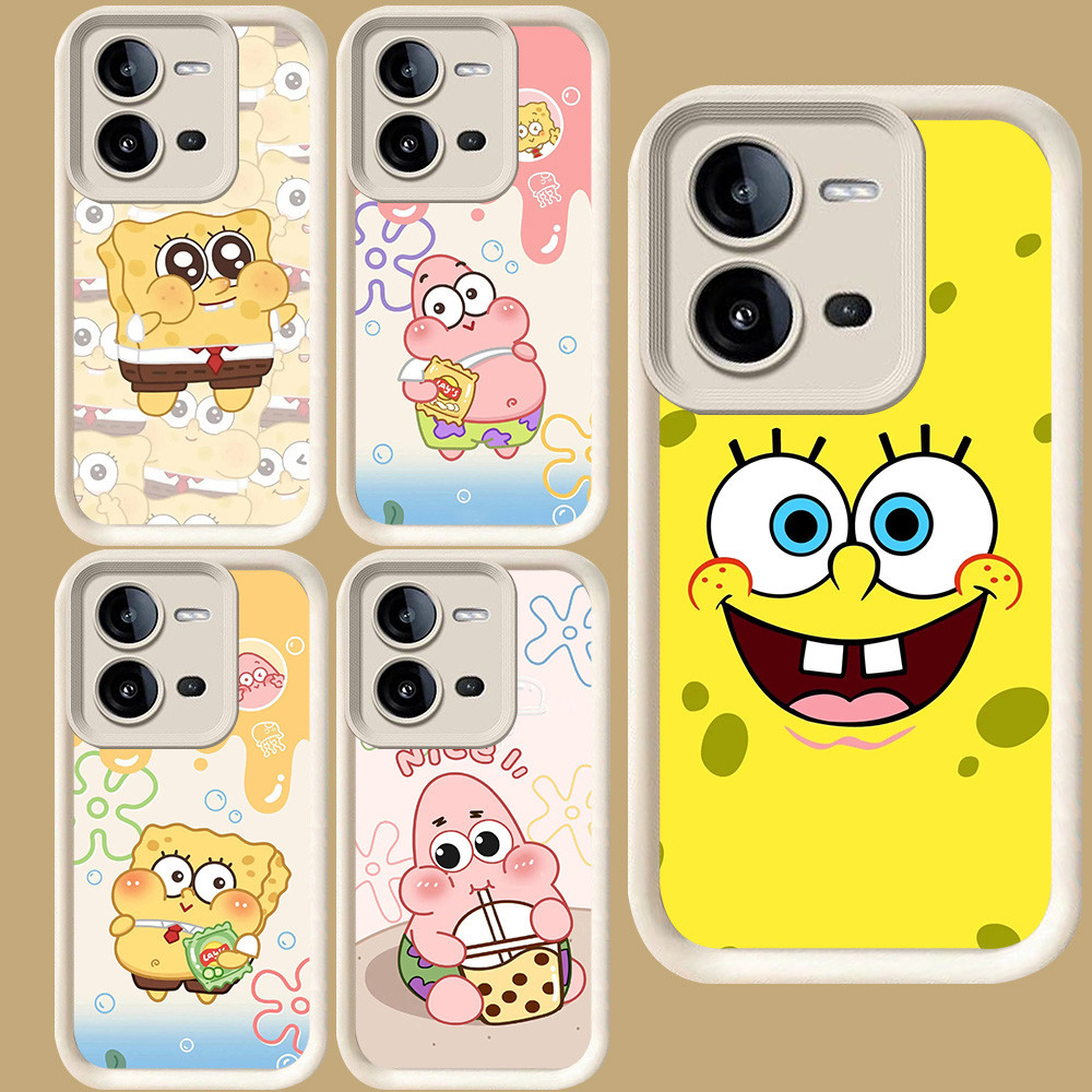 R76 SpongeBob สําหรับ VIVO V25E Y51S V23 Y51 V23E Y33 Y75 Y53s V25 V50 Lite Y31 Y51A Y200 5G สีขาว