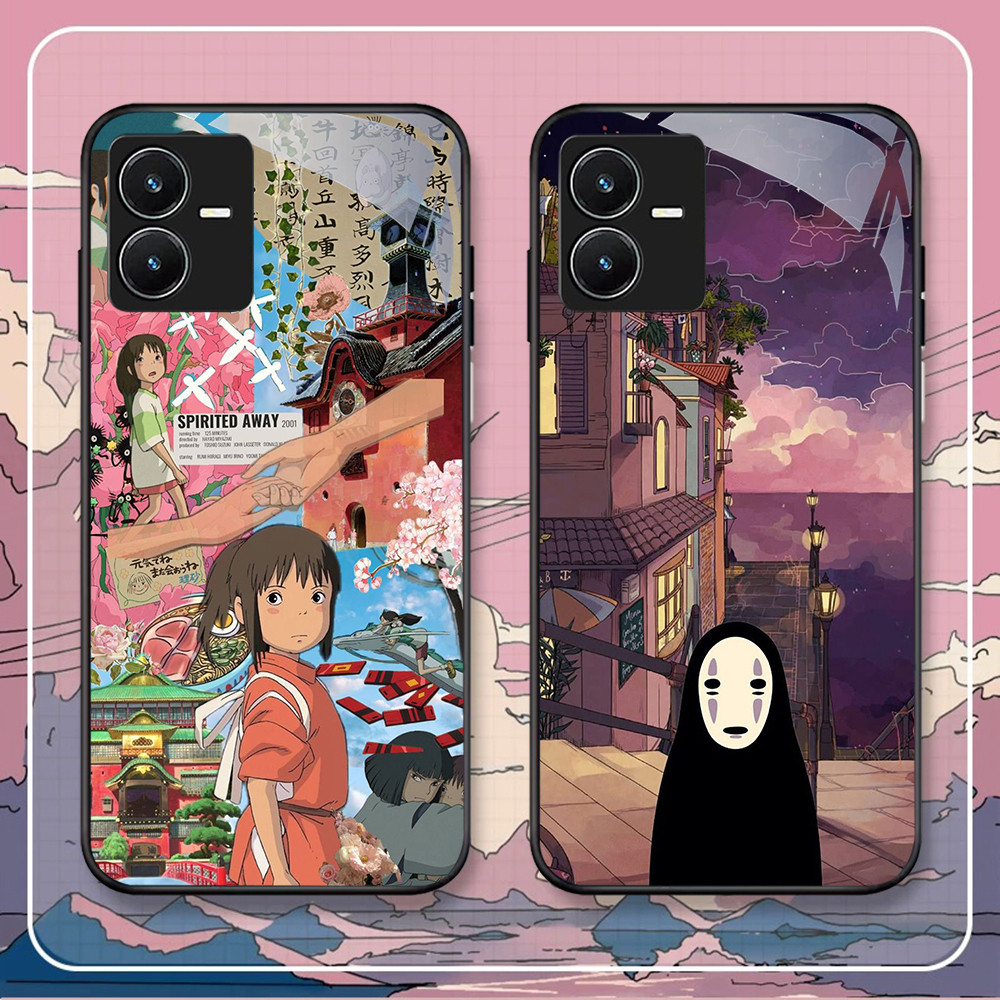NA-84 Spirited Away HD Softcase Glossy Glass สําหรับ VIVO Y22 Y35 Y75 Y28 Y22S V25 Y55 iQOO Z6