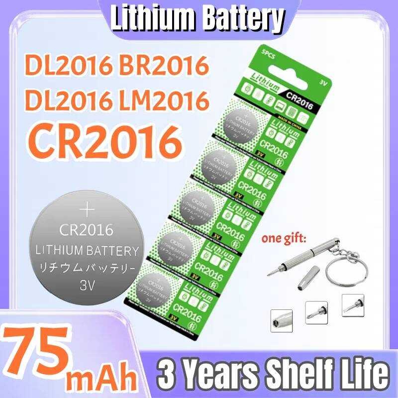 แบตเตอรี่ปุ่ม CR2016 3V BR2016 DL2016 LM2016 CR 2016 เซลล์ลิเธียมสำหรับนาฬิกาอิเล็กทรอนิกส์