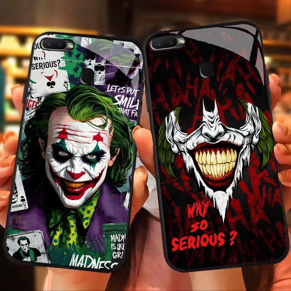 MK-75 Joker Liquid HD Glass Casing สําหรับ OPPO A7 A12 A12S A11K A5S F9 F7 F5 Realme 2 Pro