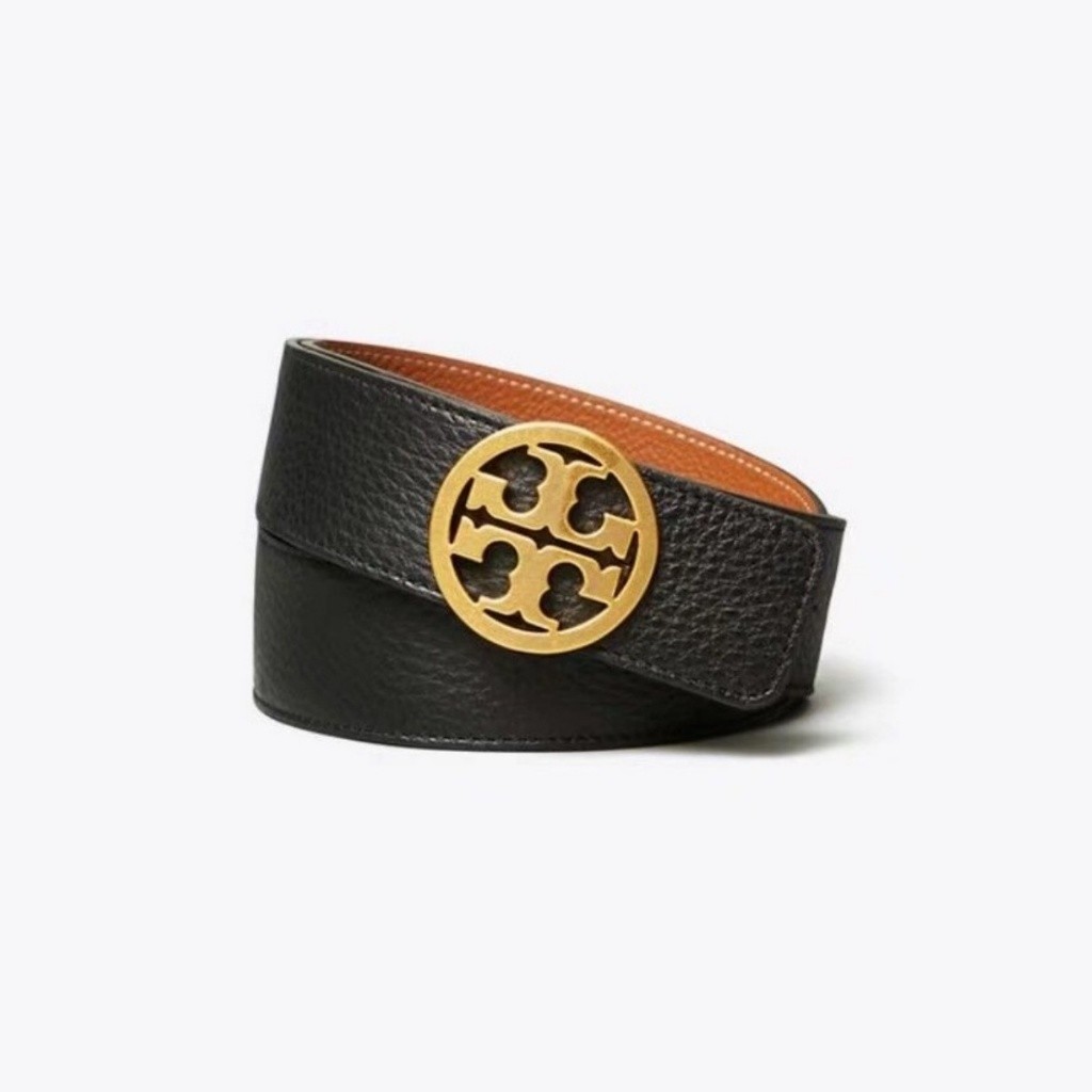 Tory Burch ทอรี่เบิร์ช ยี่ห้อของแท้หนังธุรกิจสบายๆเข็มขัดผู้ชายผู้หญิงหรูหราออกแบบเข็มขัดคุณภาพสูงโ