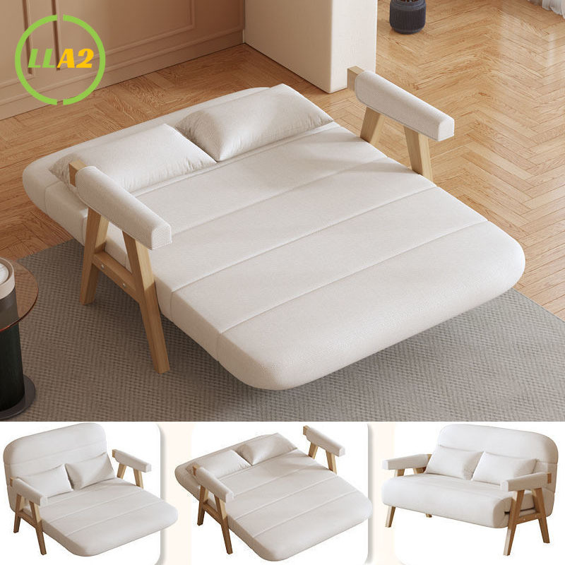 LLA2 sofa bed โซฟาเบดแบบ คู่-วัตถุประสงค์ โซฟาพับได้บ้านห้องนั่งเล่นเตียงไม้เนื้อแข็ง