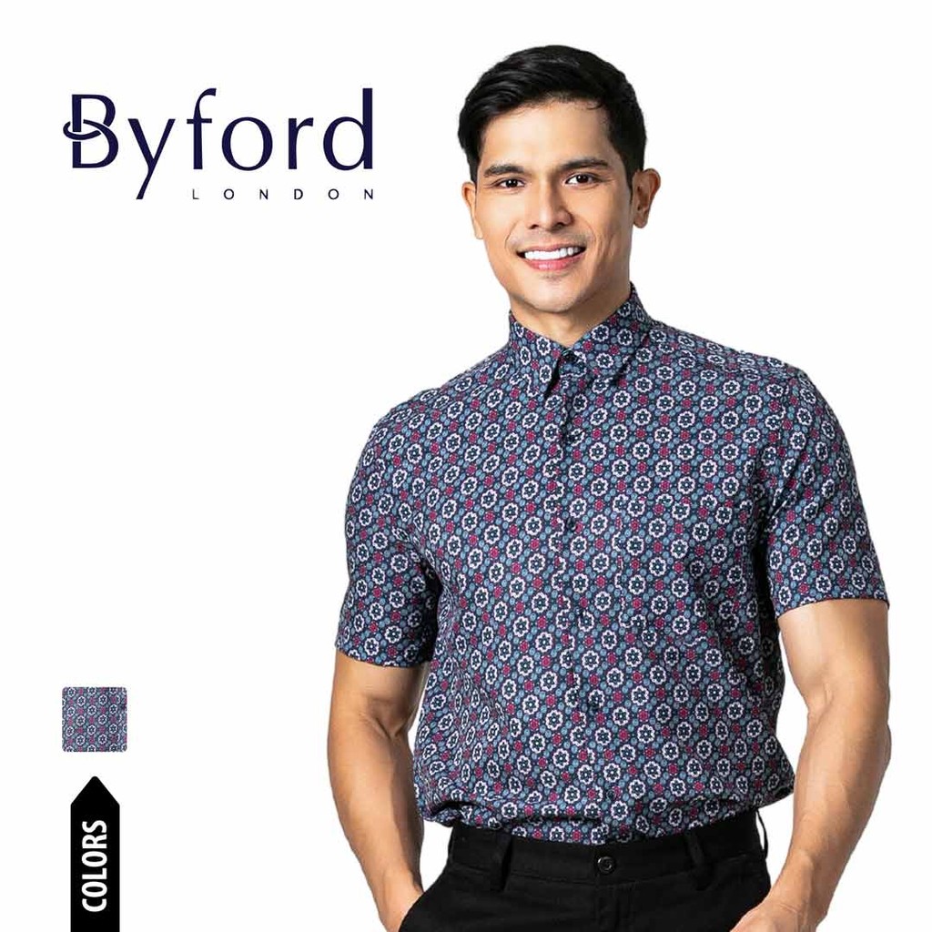 เสื้อเชิ้ตแขนสั้นพิมพ์ลาย Byford Stretchable - 3424005เอฟ