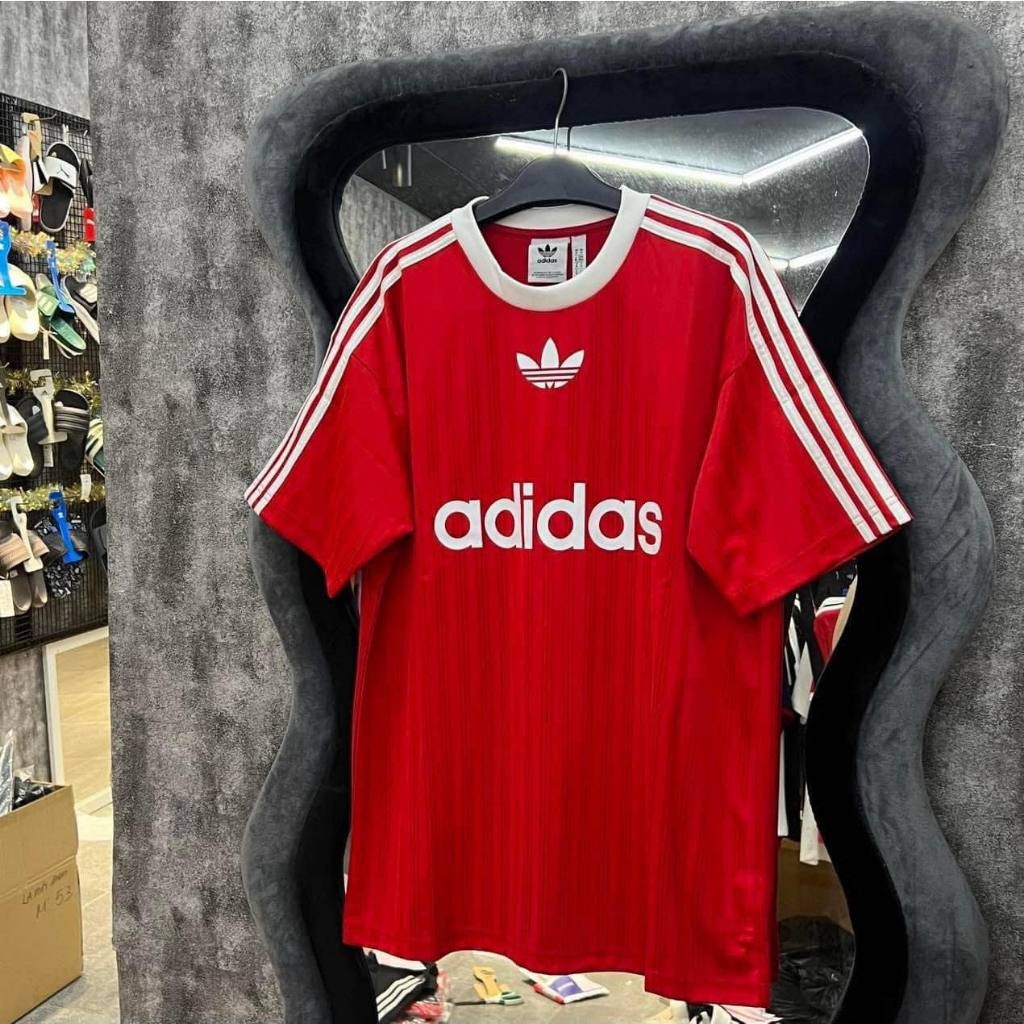 ♞,♘(ของแท้) เสื้อยืด Adidas BIGLOGO พร้อมขอบไหล่ NEW Unisex ผู้ชายและผู้หญิง WER