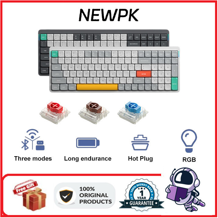 Nuphy Air96 V2 ไร้สายสามโหมด Low switch คีย์บอร์ดแบบกลไก RGB ปลั๊กร้อนปิดเสียง