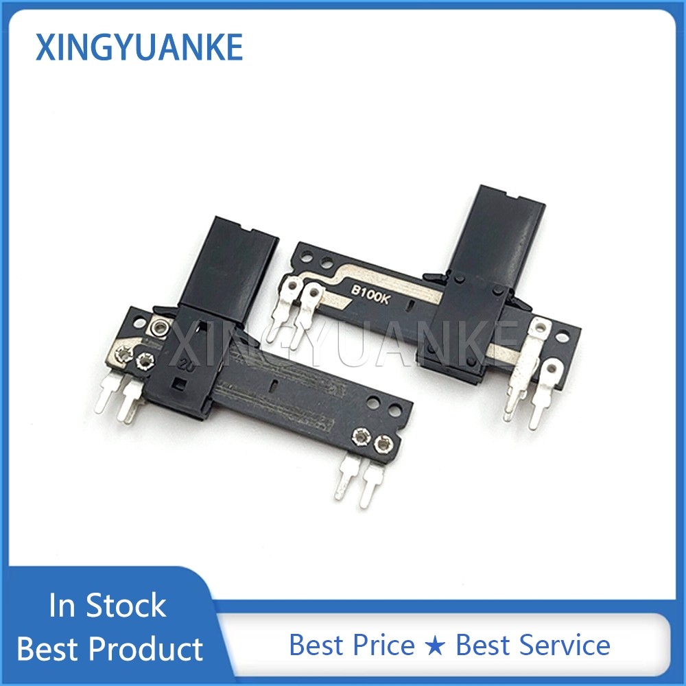 2 ชิ้น/ล็อต 4 ซม.ตรงเลื่อน Potentiometer 40 มม.สไลด์ Fader B100K เครื่องขยายเสียง Potentiometer เดี่ยว 5-Pin พร้อมไฟ