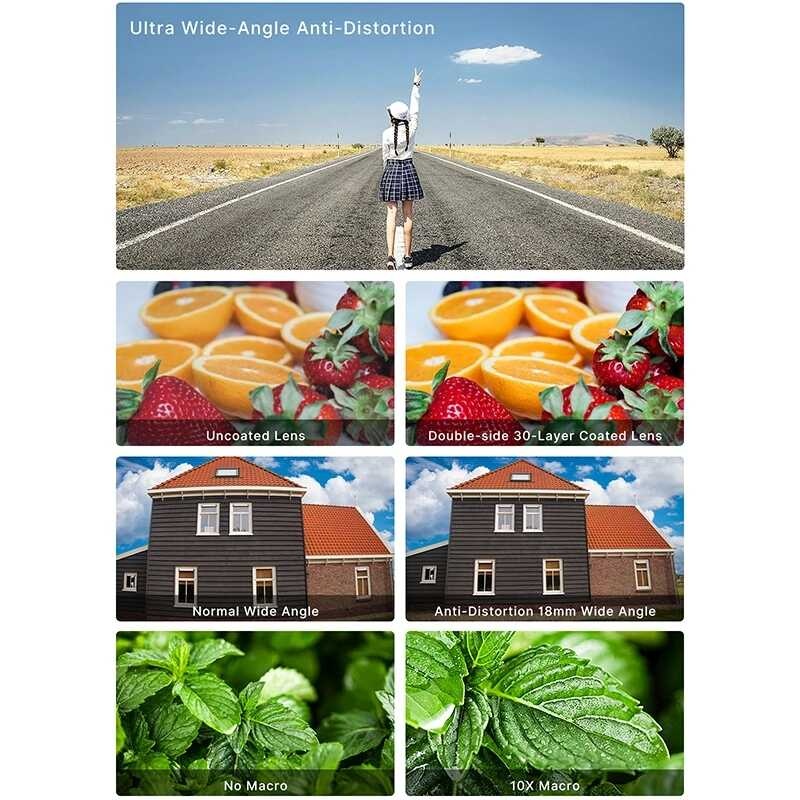 Δ สำหรับ Ulanzi Wl-2 Wl-1 สีขาว 2 ใน 1 18 มม. มุมกว้าง 10X-Ro เลนส์