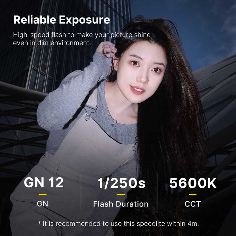 Δ Ulanzi F12 มินิกล้องแฟลช Speedlite Gn12 LCD มาตรฐานขาตั้งรองเท