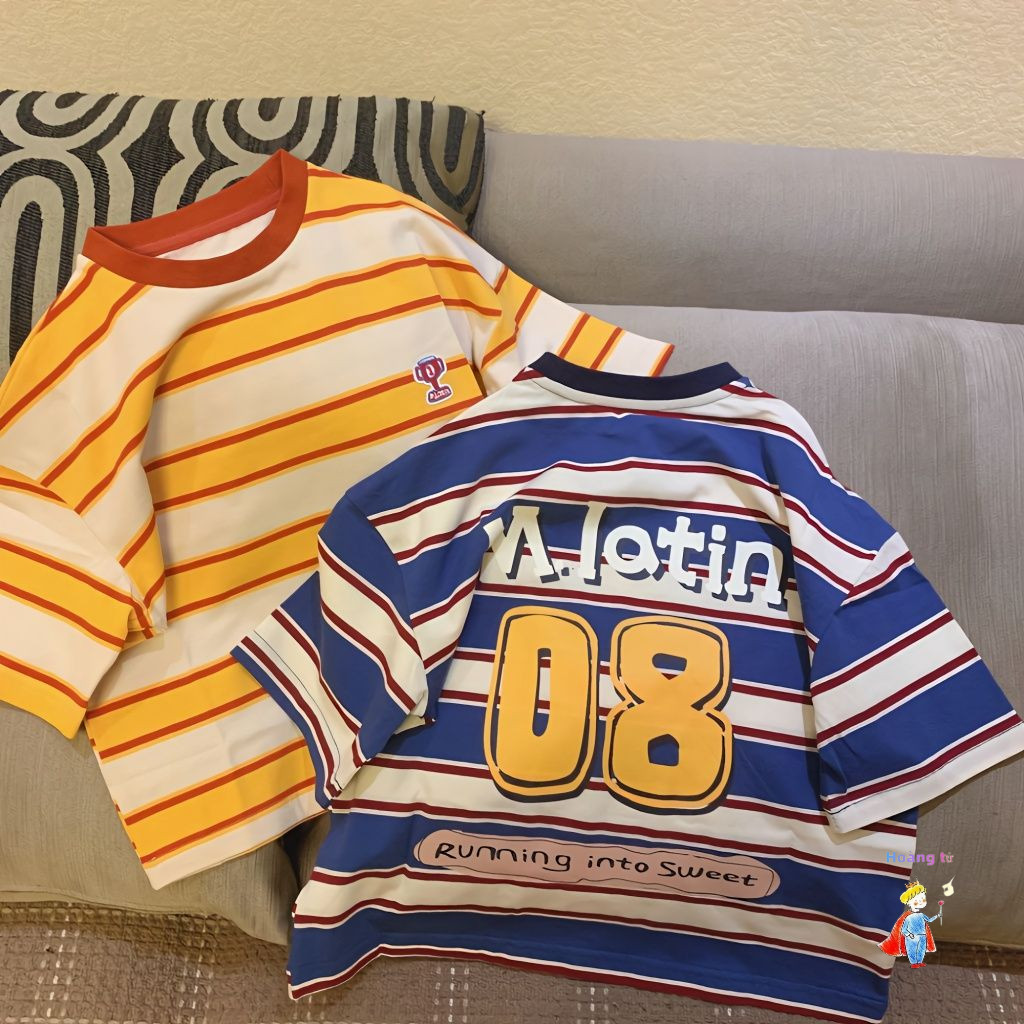 [ขายร้อน] เสื้อยืดแขนสั้นระบายอากาศสําหรับเด็กผู้ชายสไตล์ใหม่ลายมัดย้อม