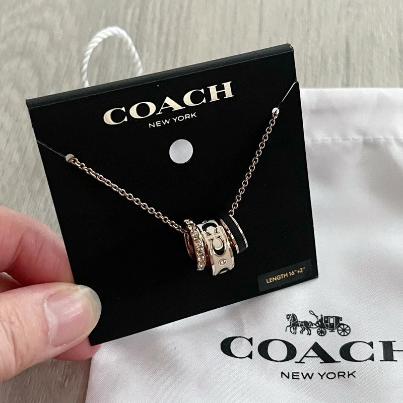 สร้อยคอ Coach Signature Enamel Rondell Necklace CI905 พร้อมจี้ คริสตัล