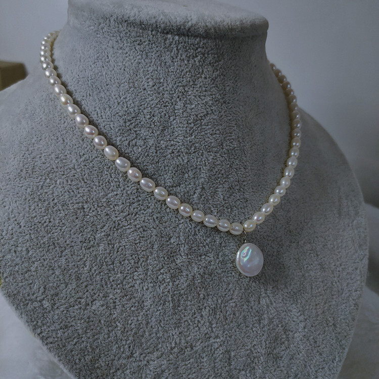 Coin For Natural Women,Real Small Freshwater Pearl Chocker Fashion Necklace Chain