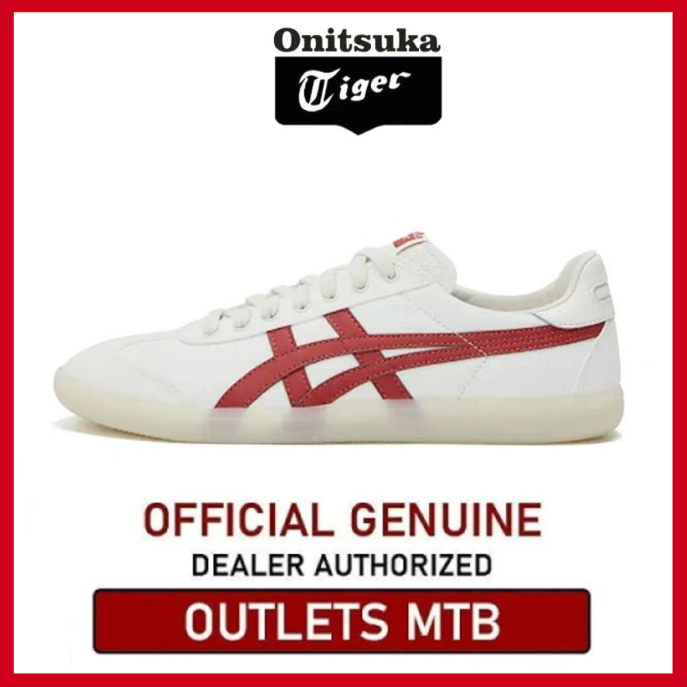 【100% Authentic】Tiger TOKUTEN White Red 1183A862-104 Low Top Unisex Sneakers