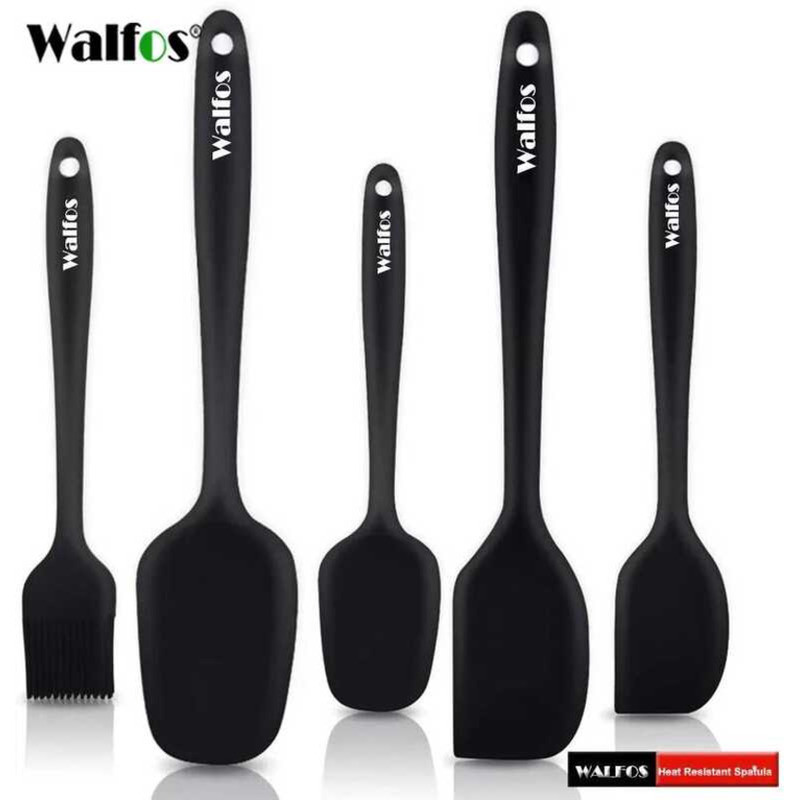 WALFOS Kitchen Utensil Cooking Tools Silicone Spatula Set Spoon Cake Spatulas For Cooking Baking An