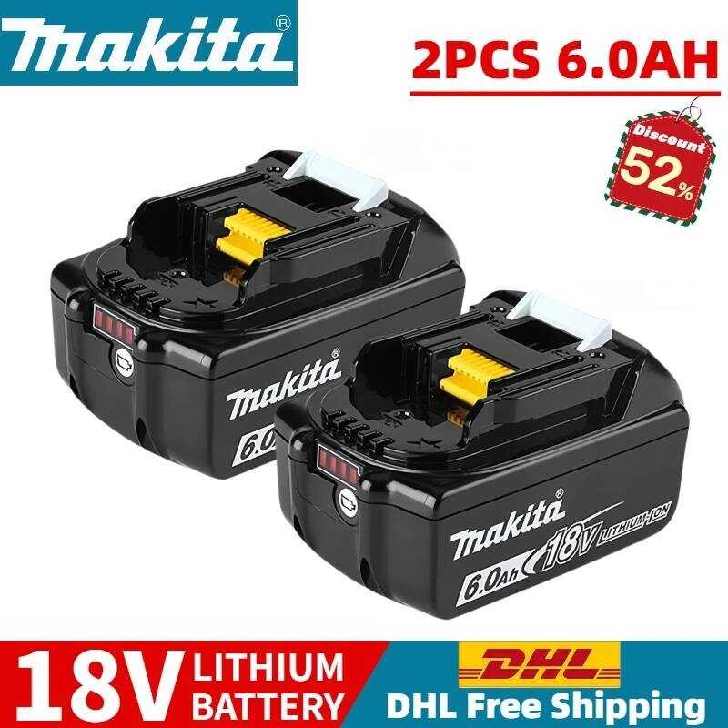 แบตเตอรี่แท้ 18v 6.0Ah พร้อมที่ชาร์จ ใช้ได้กับเครื่องมือ Makita 18V รุ่น DHS680Z DTD173 DGA404 DRT5