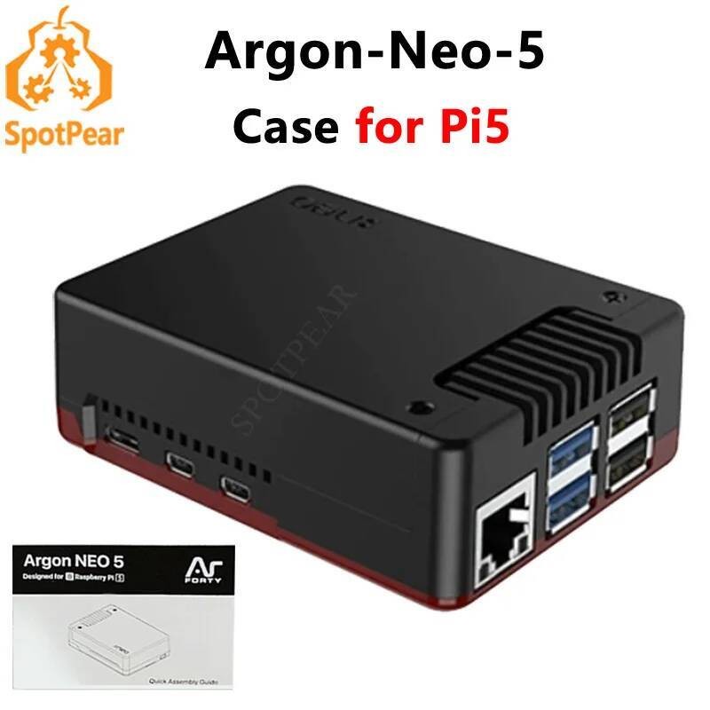 Raspberry Pi 5 Argon Neo 5 Aluminium Pi5 Case Heatsink protective Case สําหรับ Pi5