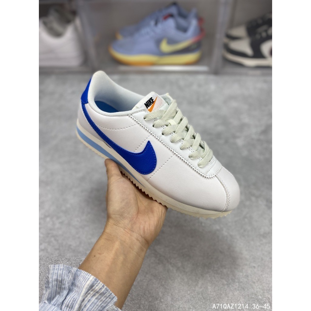 ฟิกเกอร์ Nike Classic Cortez Leather Forrest Gump Retro Sports Shoes Men Women Shoes Running Shoes