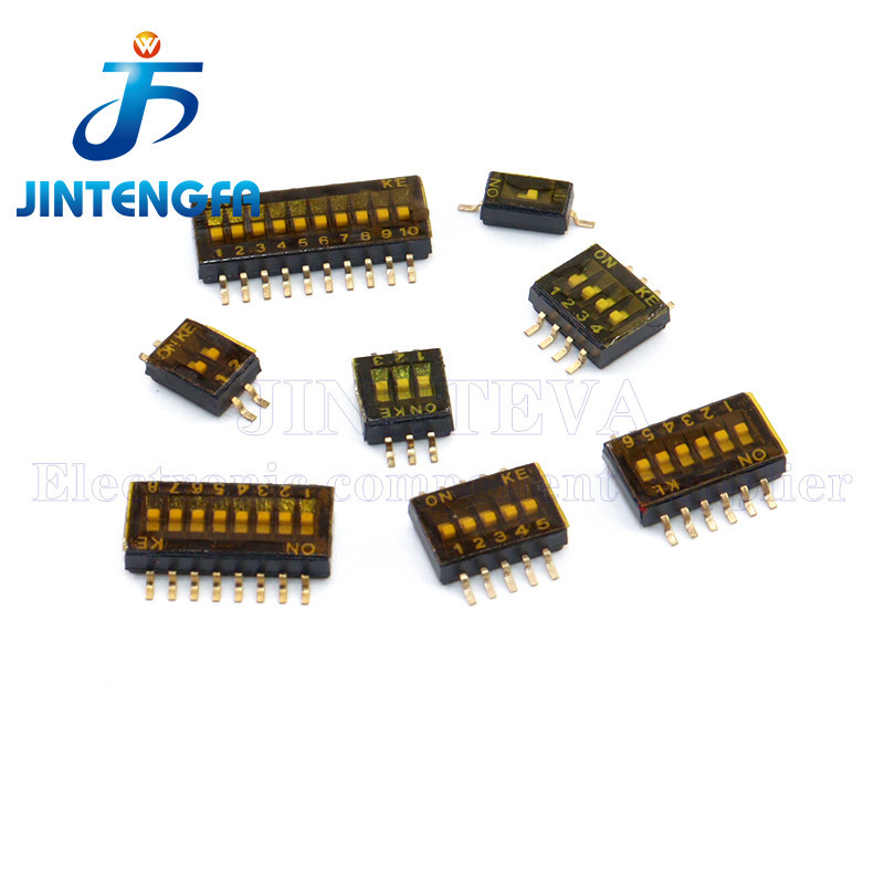 10 ชิ้น/ล็อต SMT SMD 1.27 มม.สลับสวิทช์สไลด์ประเภทสวิทช์ 1P 2P 3P 4P 5P 6P 8P 10P บิตสีดํา Dial สวิท