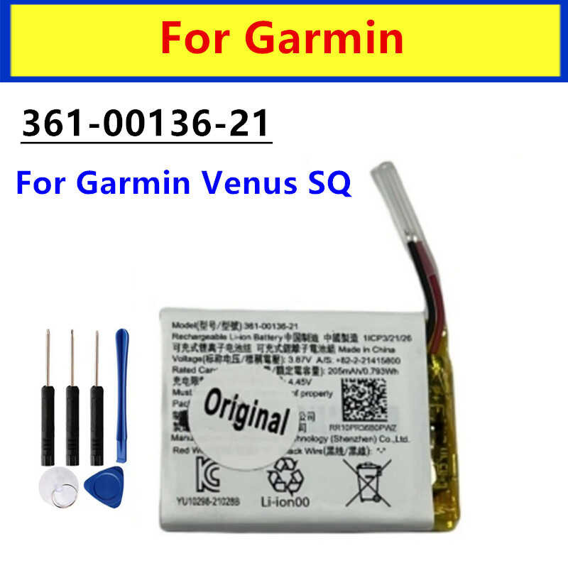 New e High quality 361-00136-21 205mAh 361-00136-10 Battery For Garmin Venus Venu SQ Music Watch