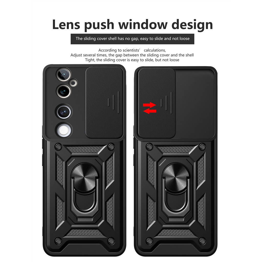 เคสสําหรับ Vivo V40 V40Pro เคสโทรศัพท์แบบวงแหวนเลนส์ กันกระแทก Shell Bracket Car Holder TPU