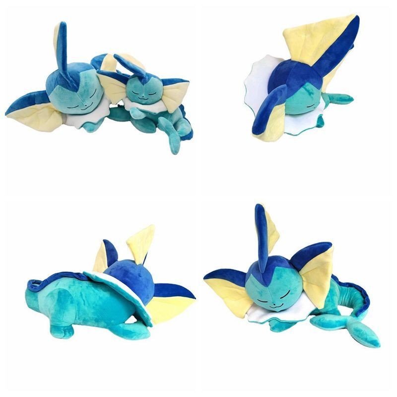 Sleeping Vaporeon Poké Plush Sleeping Vaporeon Poké Plush ตุ๊กตาผ้ากํามะหยี่น่ารัก