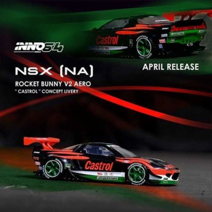 Inno64 1/64 NSX(NA1) ROCKET BUNNY V2 AERO "CASSTROL" Concept Livery รถรุ่น