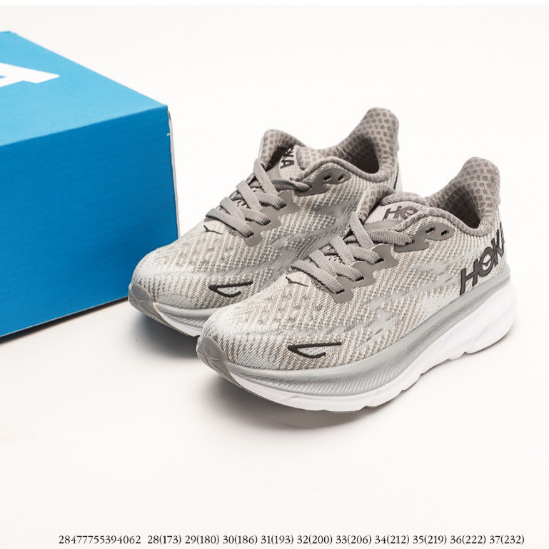 Hoka CLIFTON 7 WIDE รองเท้าวิ่งเด็ก ช้าอ่อน - รองเท้ากีฬา Aeocated รมควัน