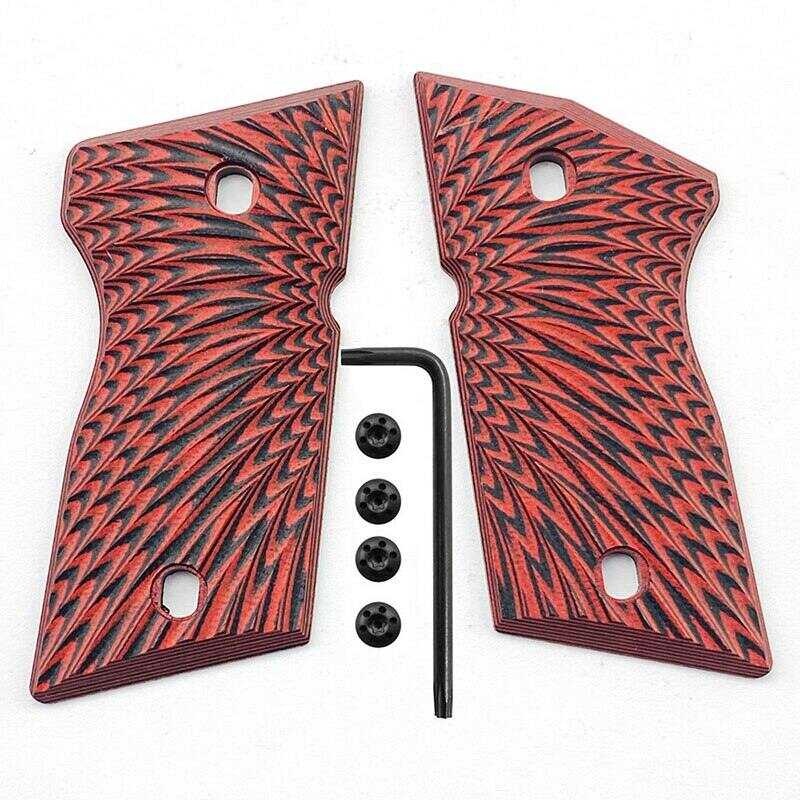 1Pair 🍀 Sunburst Texture G10 Grips For Rami, CZ 2075 Accessories With Screws