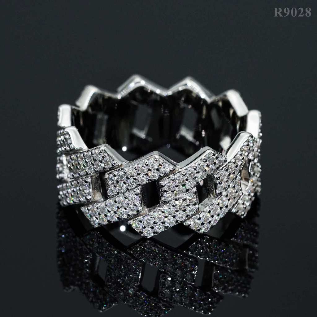 HipHop style full moissanite diamond Men Rings