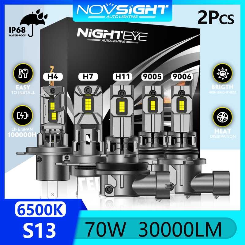 々 【Novsight】Nighteye S13 ไฟหน้ารถหลอดไฟ 9005 Hb3 9006 Hb4 H4 H7 H11 ไฟ LED ส
