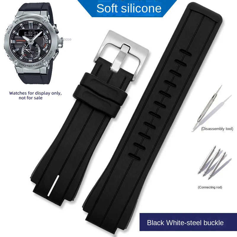 ❤ B200กีฬาสายรัดซิลิโคนสำหรับ G-Shock 5608 GST B200สายคล้องคอสีอ่อนปิดกั้นซิลิโคนผู้ชาย16มิลลิเ