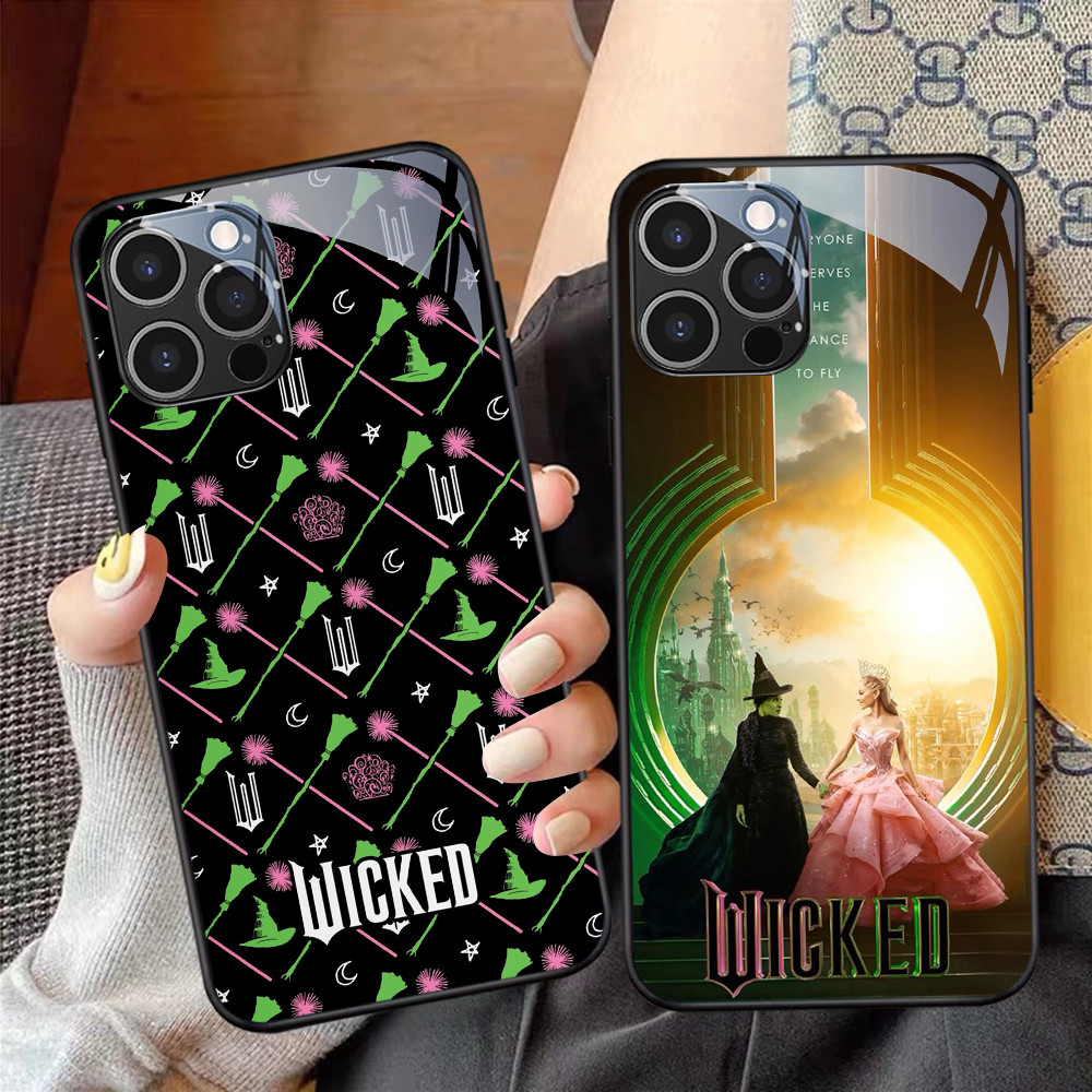 NC-102 เคสกระจก Kaca แบบ Wicked Part One สําหรับ iPhone 15 14 Plus Pro Max