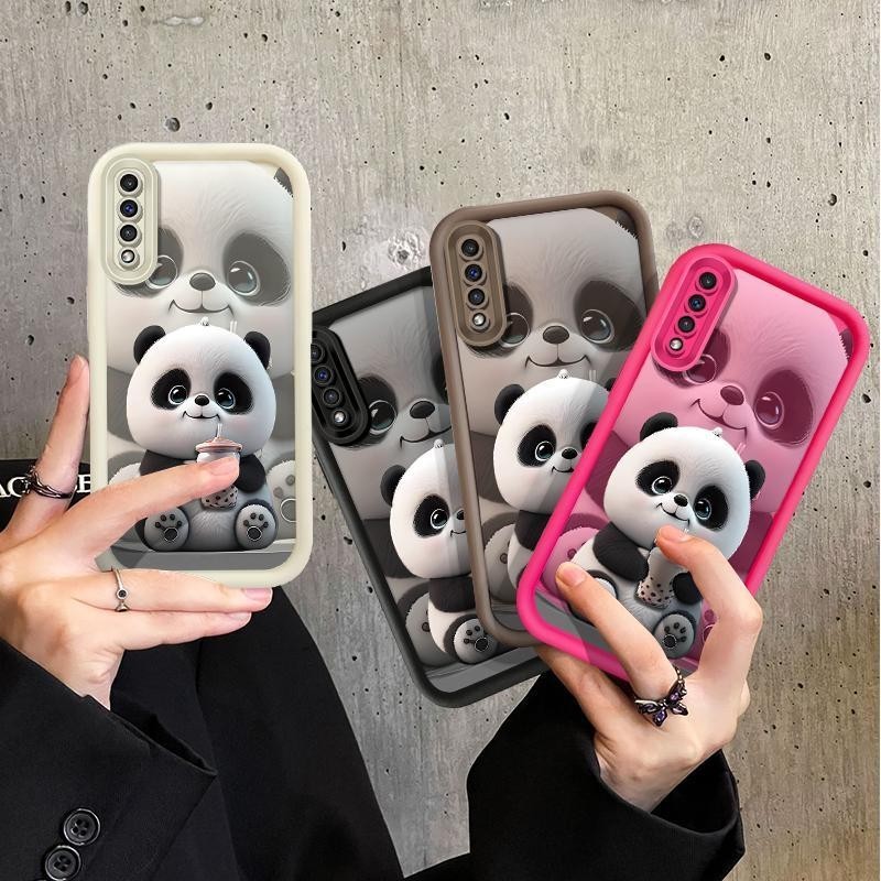 SAMSUNG สําหรับsamsung Galaxy A34 A35 A30S A50 A50S A51 A52 A52S A53 A54 A70 A72 A73 A750 A7 2018 ปลอกการ์ตูนน่ารักPandaเด็กซิลิโคนกันกระแทกฝาครอบโทรศัพท์นุ่ม