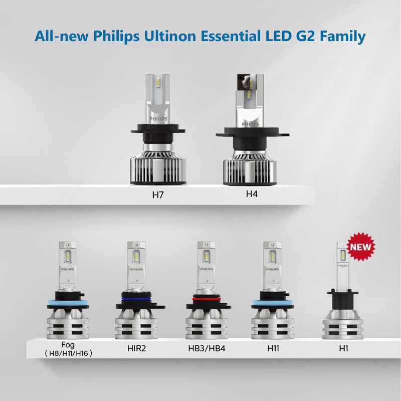 Ultinon Philips Essential G2 LED H1 H4 H7 H8 H11 H16 Hb3 Hb4 H1r2 9003 9005 9006 9012 6500K ไฟหน้ารถ