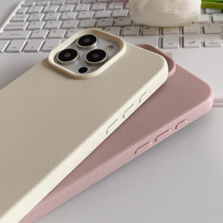 เคสโทรศัพท์หนังสําหรับiPhone 17 Pro Max 16 13 11 15 14 12 17 Air 17Promax 16PromaxสีลูกกวาดกันกระแทกMatte Ultra Thinฝาครอบโทรศัพท์
