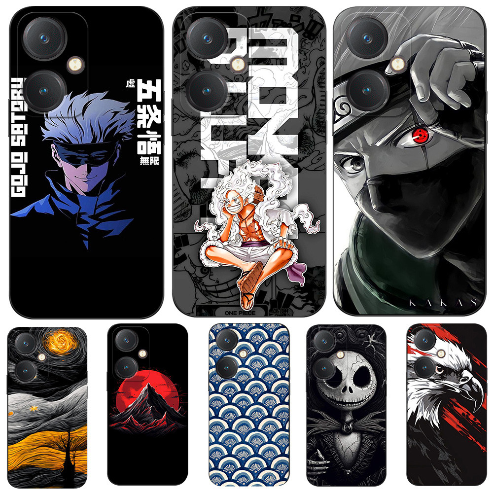 สําหรับ vivo Y27 Case Soft silicon Cover เคส tpu สีดํา Cool Anime