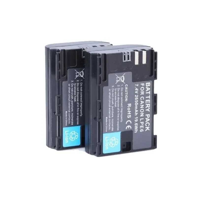 Δ 2650Mah 7.4V Lp-E6 E6n แบตเตอรี่แบบชาร์จไฟได้สำหรับกล้อง Can