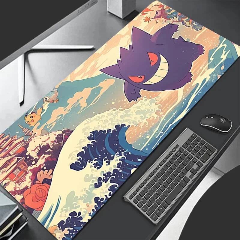 โต๊ะคอมพิวเตอร์ MatLeather Mouse Pad Larger Pikachu ความเร็ว Pc แป้นพิมพ์คอมพิวเตอร์ Pad PokemonS HD