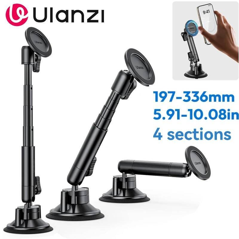 Ulanzi ZJ06 ถ้วยดูดโทรศัพท์ติดรถยนต์พร้อมแม่เหล็กดึงดูดสําหรับโทรศัพท์ Magsafe iPhone 16 15 14 13 12