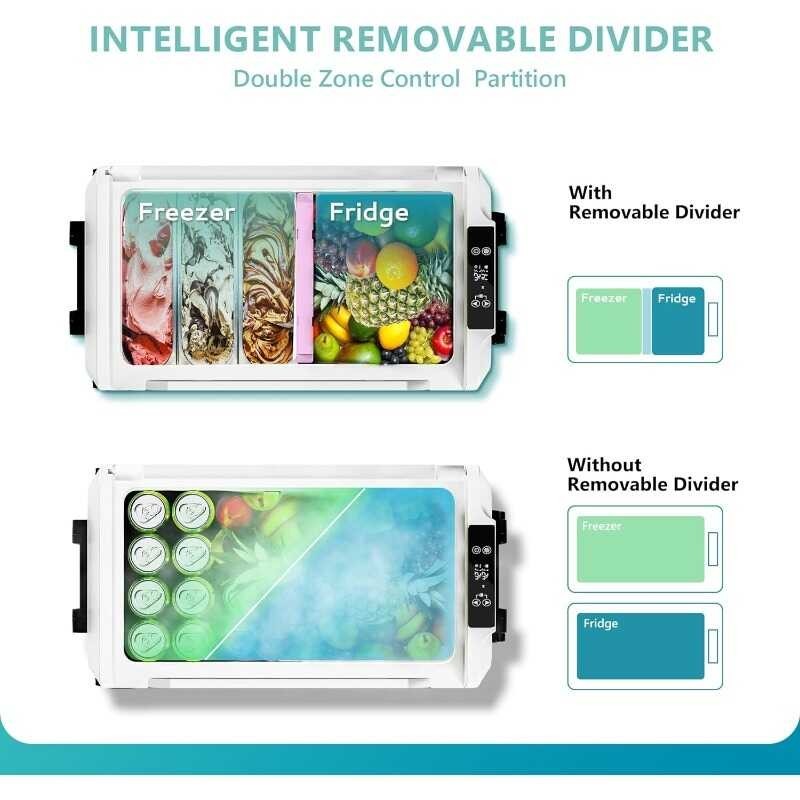 12 EUHOMY โวลต์ 48 Quart ตู้เย็นแบบพกพาเครื่องทำความเย็นไฟฟ