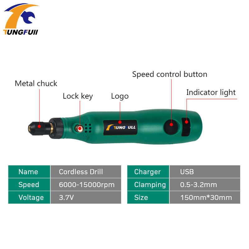 เครื่องมือหมุนไร้สาย Dremel USB Tools มินิไฟฟ้างานไม้แกะสลักปากกาเครื่องประดับโลหะแก้วสว่านไร้สาย