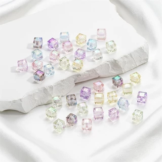 St. kunkka 5 ชิ้น 8mm อะคริลิคสแควร์ลูกปัดโปร่งใส Spacer ลูกปัดหลวมสามารถใช้ สําหรับDIY เครื่องประดับทําสร้อยคอสร้อยข้อมือ