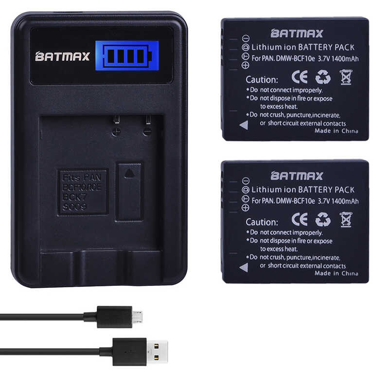 mx 2 DMW-BCF10 DMW-BCF10E DMW-BCF10PP Camera Battery+LCD USB Charger for Lumix CGA-S/106B, DMC-F2